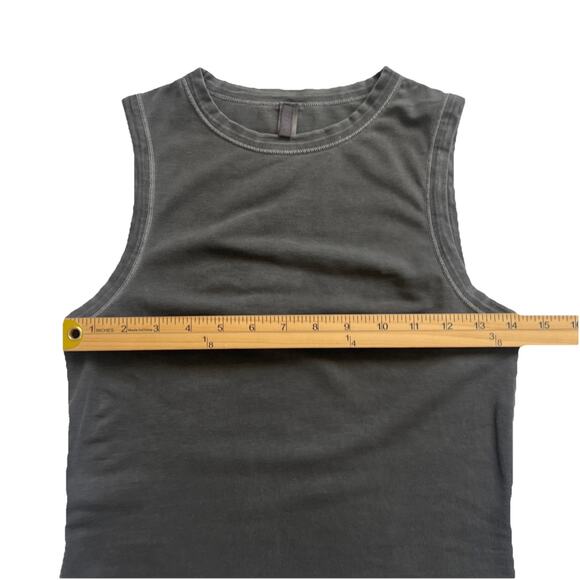 Skims Tank Top Womens Medium Gray High Neck Cotton Blend Muscle Casual - Picture 6 of 7